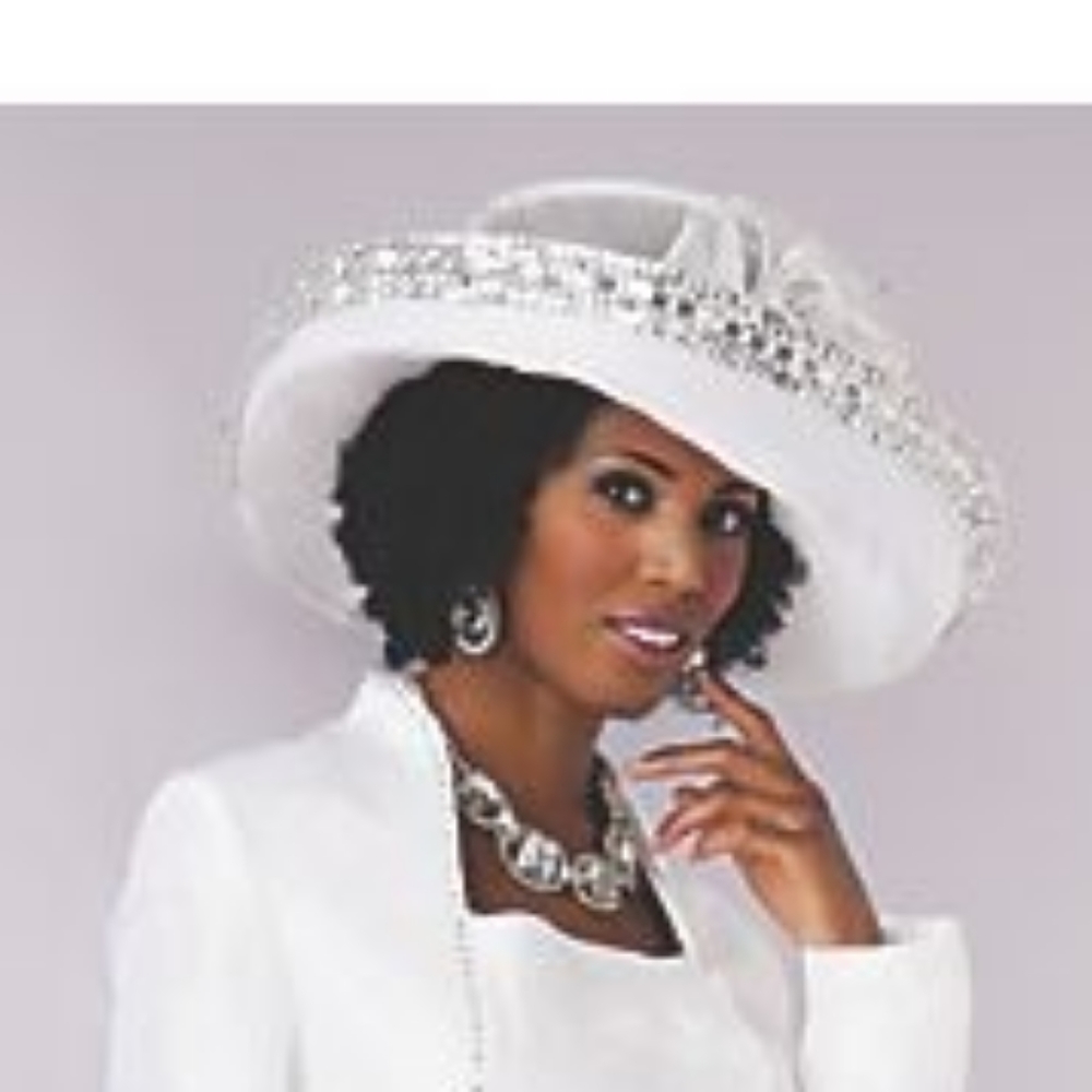 Ashro Ladies White Sheer dress Hat